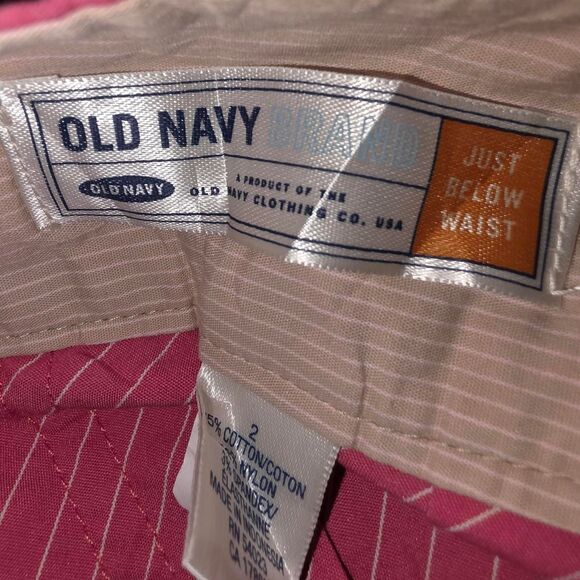 Vintage Old Navy Pink Pinstripe Skirt Size 2 Just Below Waist - Picture 6 of 6